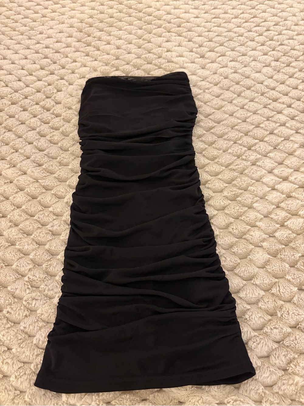 Rue21 Black Ruched Strapless Mini Dress